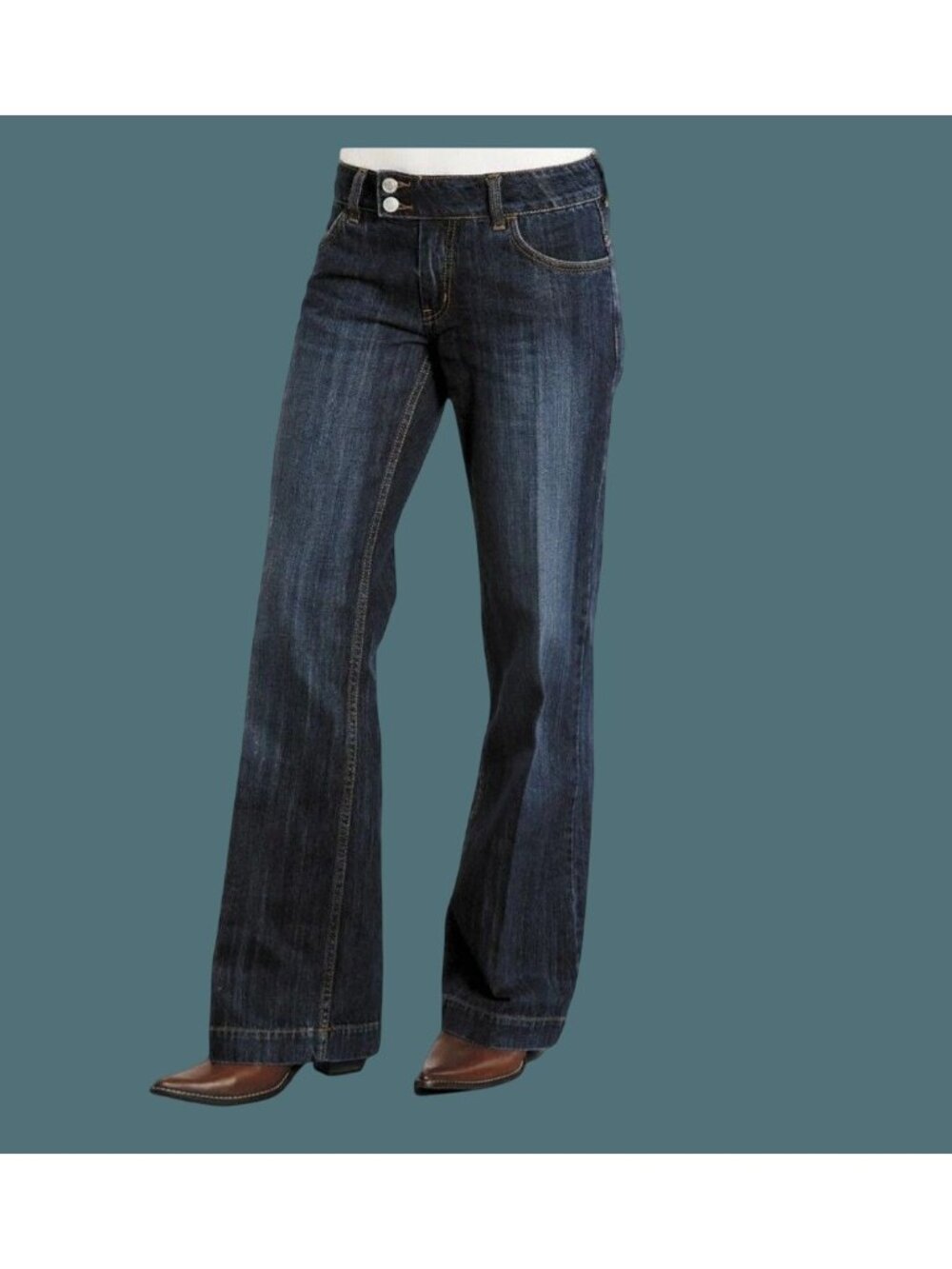 Stetson 215 City Trouser Jeans Western Rodeo Women Size 14R Inseam 32.5"